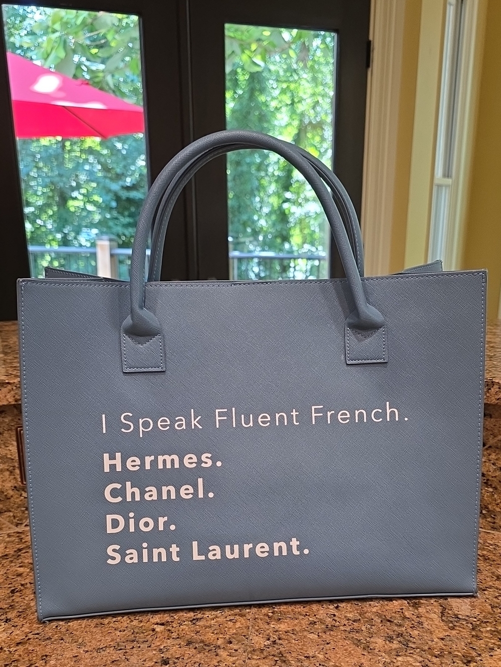 Los Angeles Trading Co Blue Vegan Leather Tote